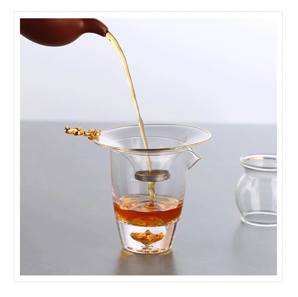 BESTONZON Chinese Hand Tea Infuser Kung Fu Strainer Filter Strainer Tea Filter Accessory